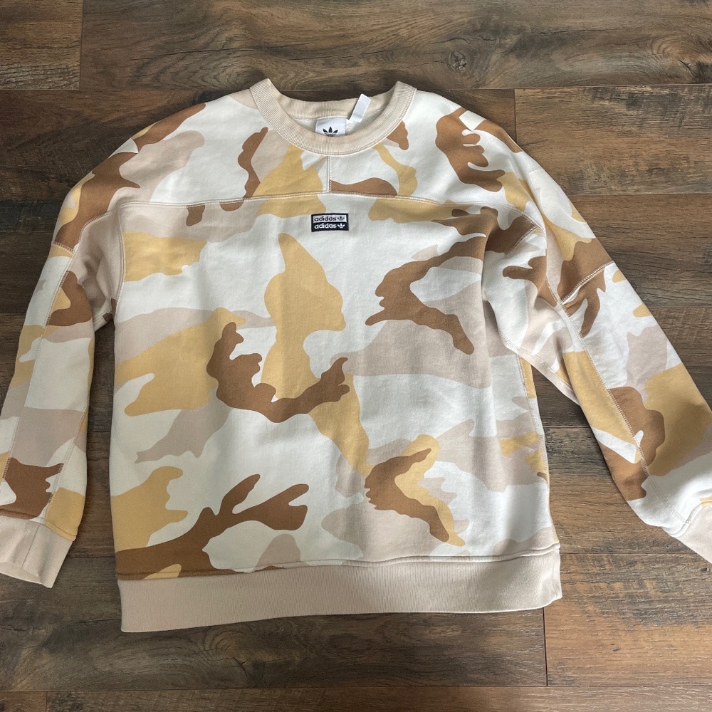Adidas Tan Camo Crewneck Hoodie